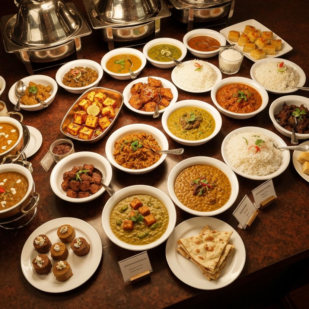 Vegetarian buffet spread at the hotel restaurant